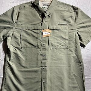 Eddie Bauer Men's Olive Button Down Shirt
